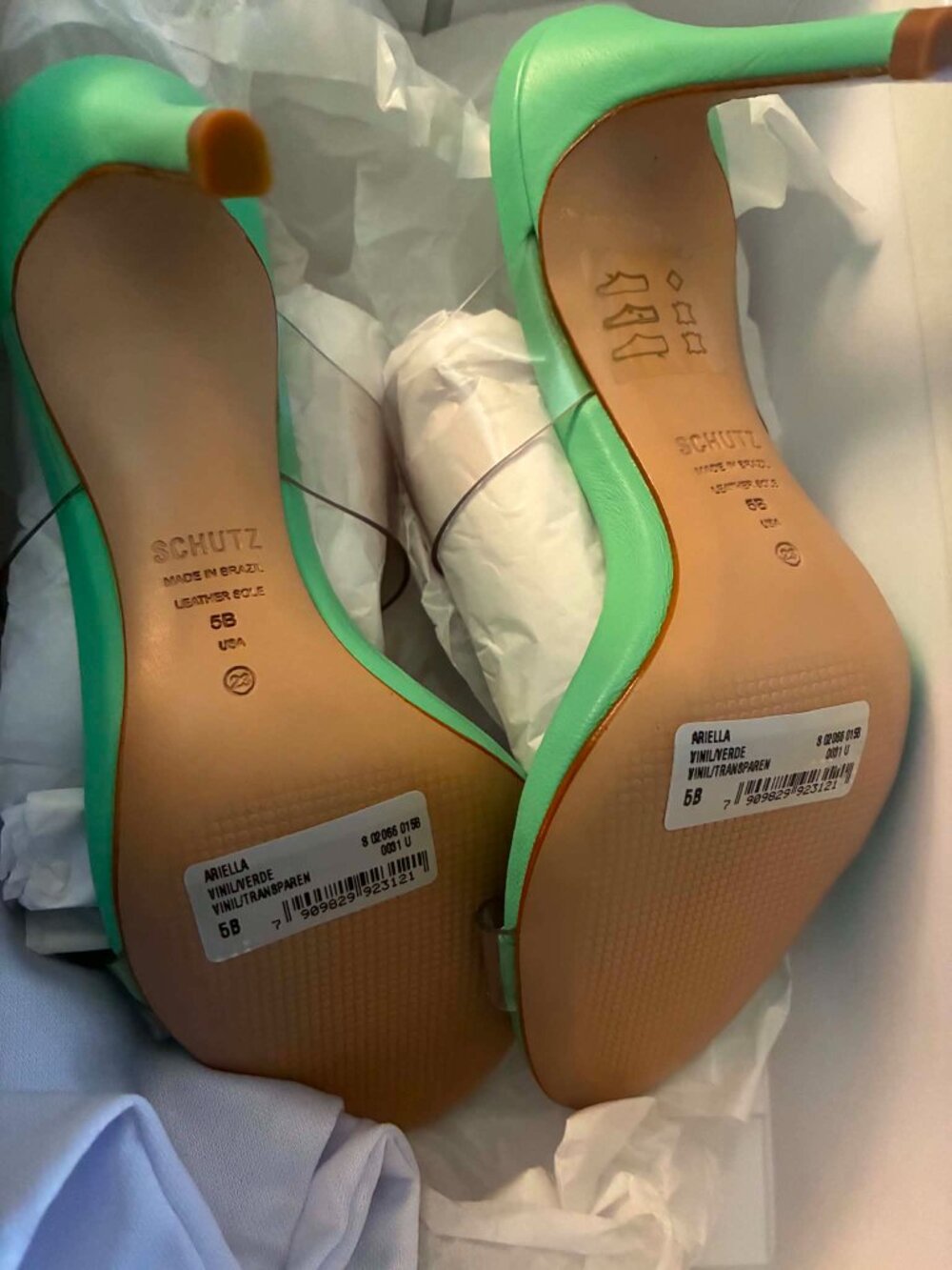 Schutz Ariella Green Leather Sandals Size 5 NIB $137 Retail - Picture 4 of 4